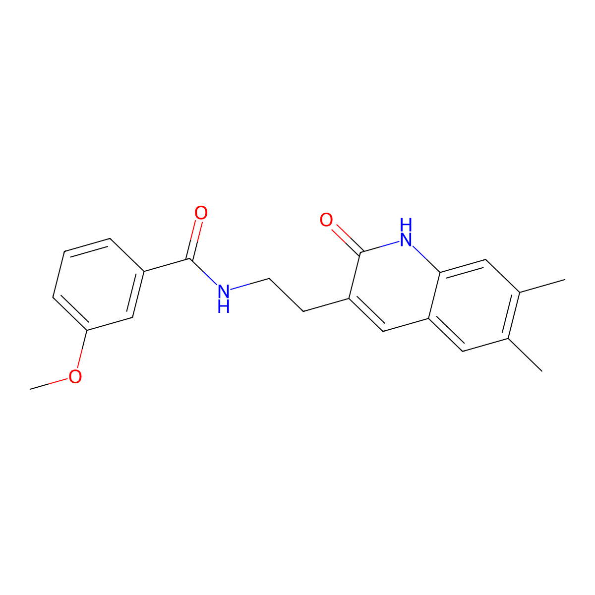 N-[2-(6,7-dimethyl-2-oxo-1H-quinolin-3-yl)ethyl]-3-methoxybenzamide molecular structure, CAS 688353-01-7