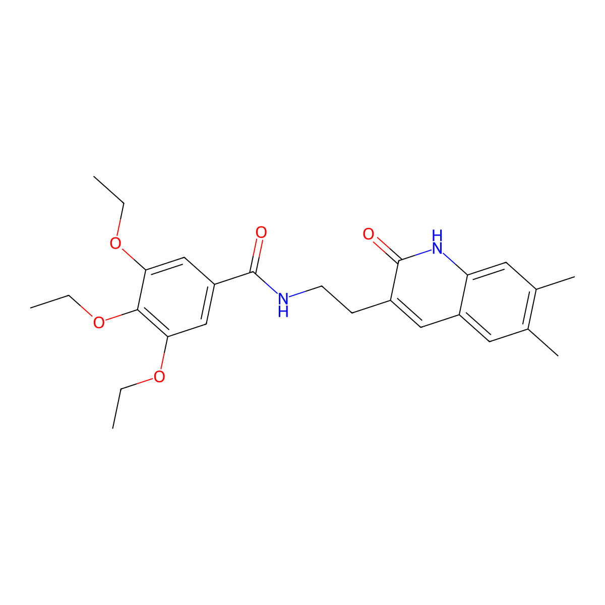 N-(2-(6,7-dimethyl-2-oxo-1,2-dihydroquinolin-3-yl)ethyl)-3,4,5-triethoxybenzamide molecular structure, CAS 688353-02-8
