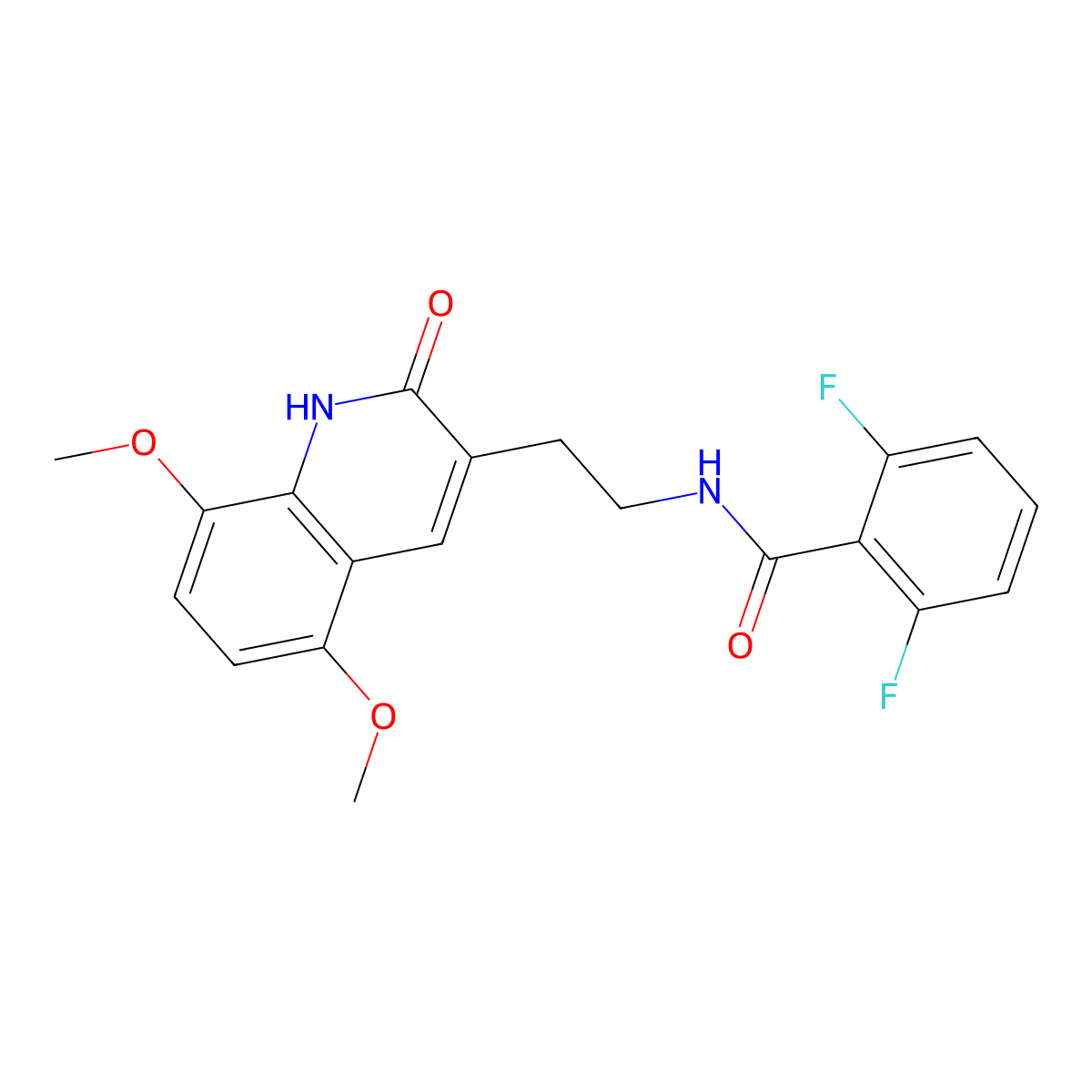 N-[2-(5,8-dimethoxy-2-oxo-1H-quinolin-3-yl)ethyl]-2,6-difluorobenzamide molecular structure, CAS 688353-08-4