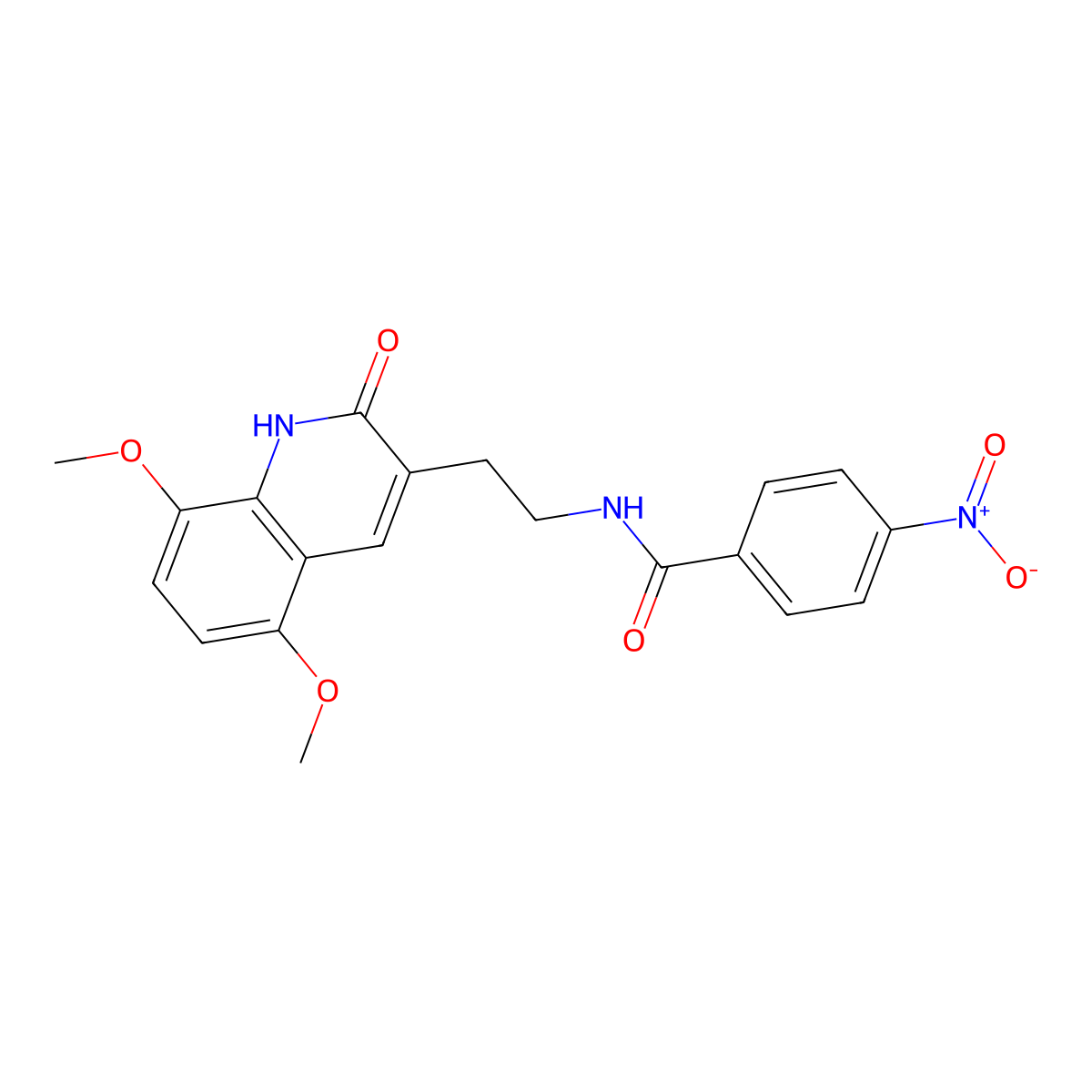 N-(2-(5,8-dimethoxy-2-oxo-1,2-dihydroquinolin-3-yl)ethyl)-4-nitrobenzamide molecular structure, CAS 688353-10-8