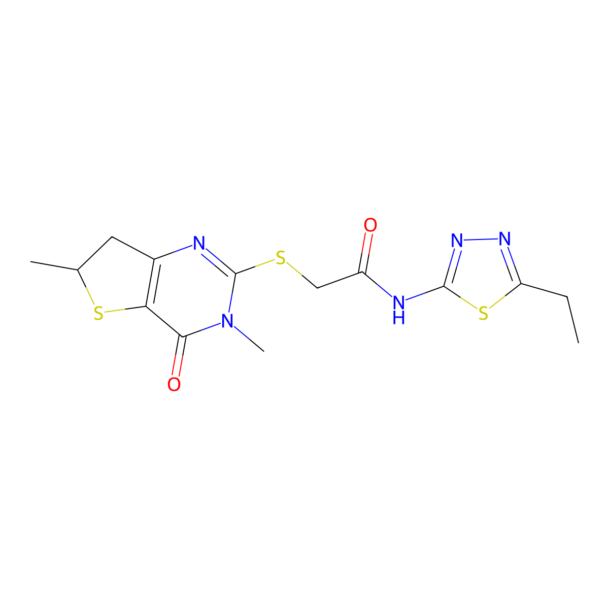 2-[(3,6-dimethyl-4-oxo-6,7-dihydrothieno[3,2-d]pyrimidin-2-yl)sulfanyl]-N-(5-ethyl-1,3,4-thiadiazol-2-yl)acetamide molecular structure, CAS 688353-21-1