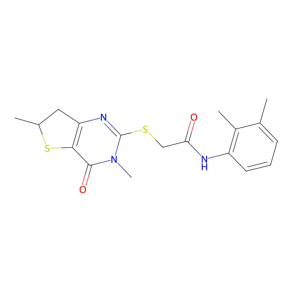 2-((3,6-dimethyl-4-oxo-3,4,6,7-tetrahydrothieno[3,2-d]pyrimidin-2-yl)thio)-N-(2,3-dimethylphenyl)acetamide molecular structure, CAS 688353-34-6
