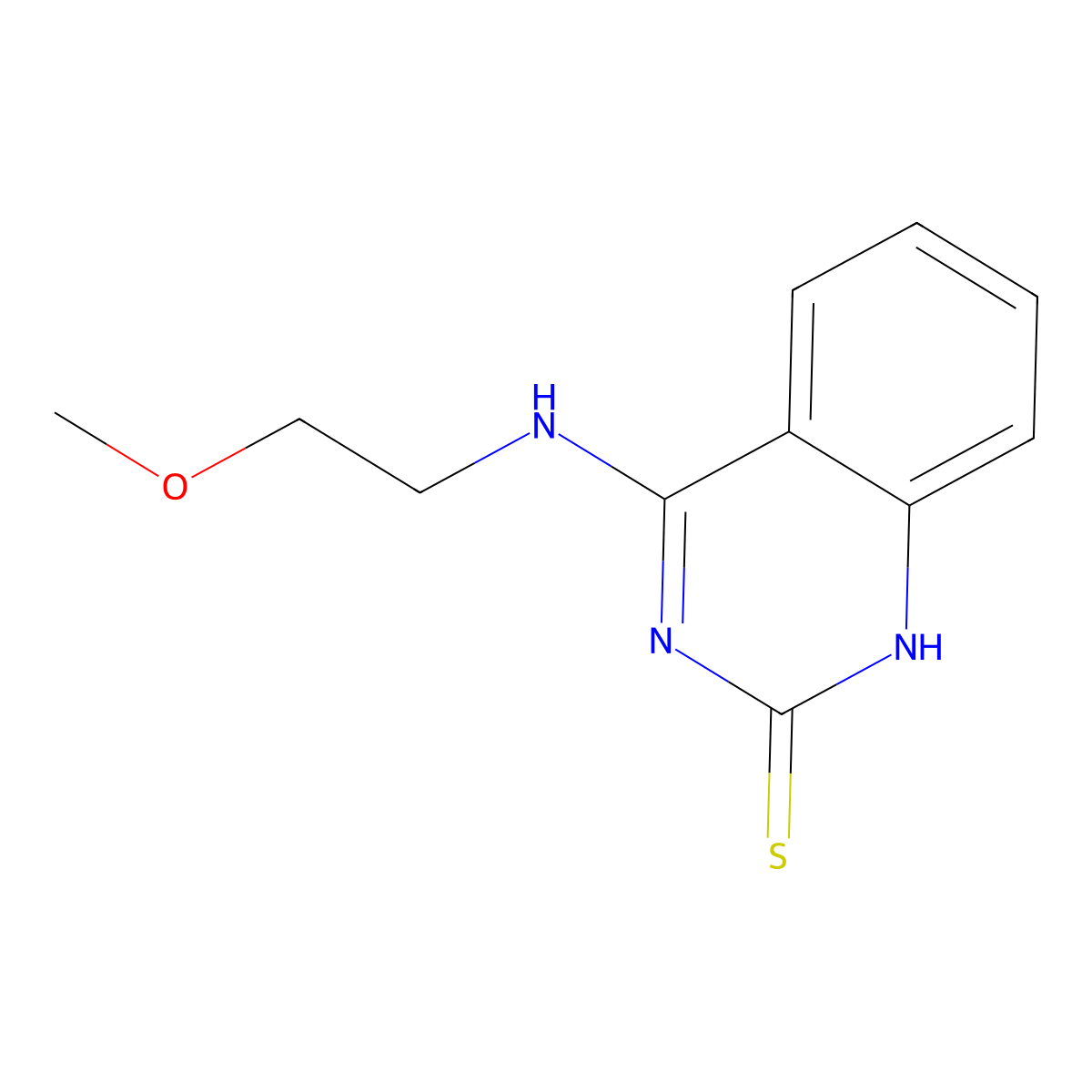 4-[(2-methoxyethyl)amino]quinazoline-2(1H)-thione molecular structure, CAS 688354-42-9