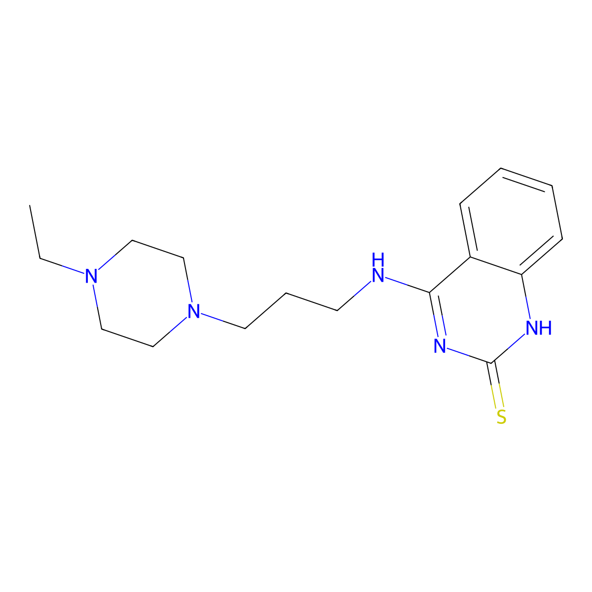 4-((3-(4-ethylpiperazin-1-yl)propyl)amino)quinazoline-2(1H)-thione molecular structure, CAS 688354-43-0