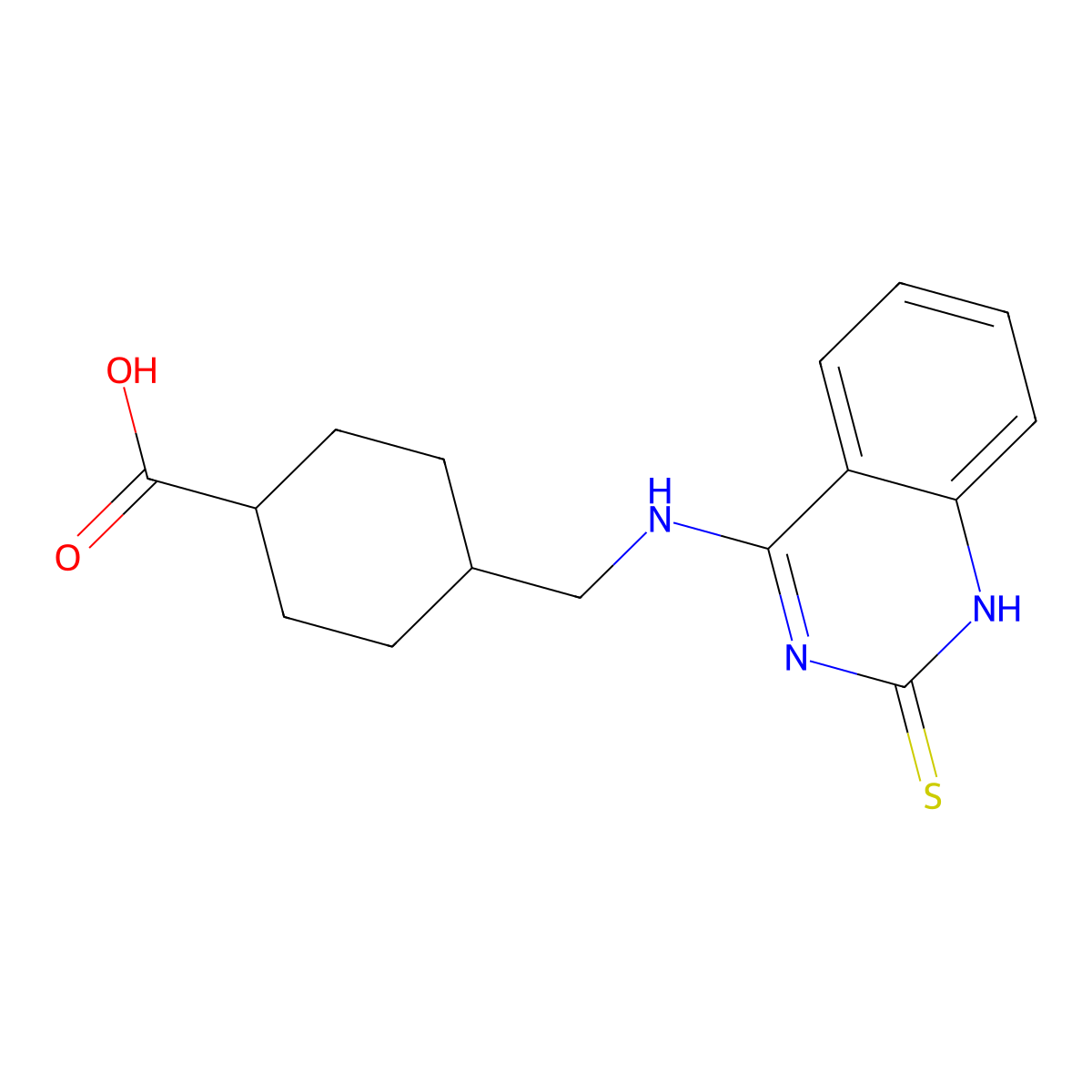 4-(((2-Thioxo-1,2-dihydroquinazolin-4-yl)amino)methyl)cyclohexanecarboxylic acid molecular structure, CAS 688354-44-1