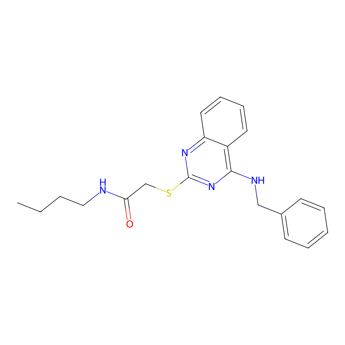2-[4-(benzylamino)quinazolin-2-yl]sulfanyl-N-butylacetamide molecular structure, CAS 688354-53-2