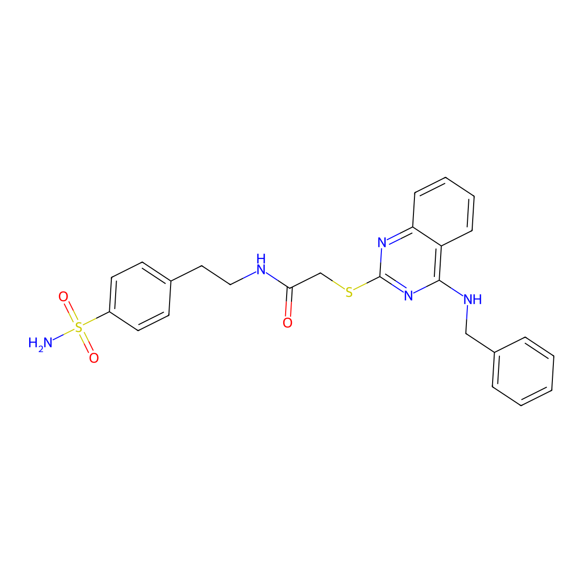 2-[4-(benzylamino)quinazolin-2-yl]sulfanyl-N-[2-(4-sulfamoylphenyl)ethyl]acetamide molecular structure, CAS 688354-56-5