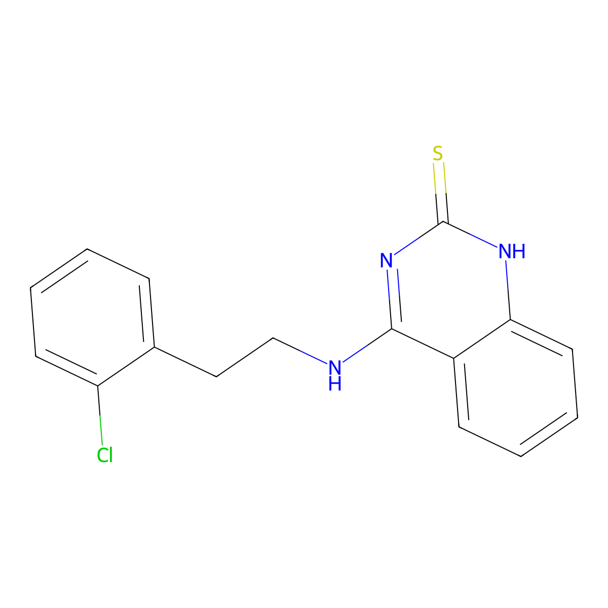 4-[2-(2-chlorophenyl)ethylamino]-1H-quinazoline-2-thione molecular structure, CAS 688354-83-8