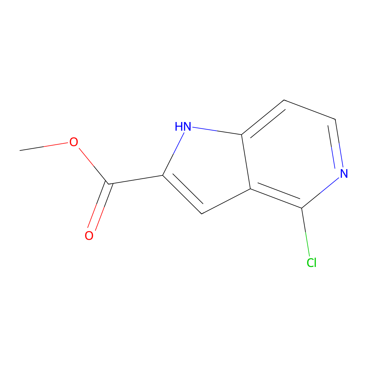 methyl 4-chloro-1H-pyrrolo[3,2-c]pyridine-2-carboxylate molecular structure, CAS 688357-19-9