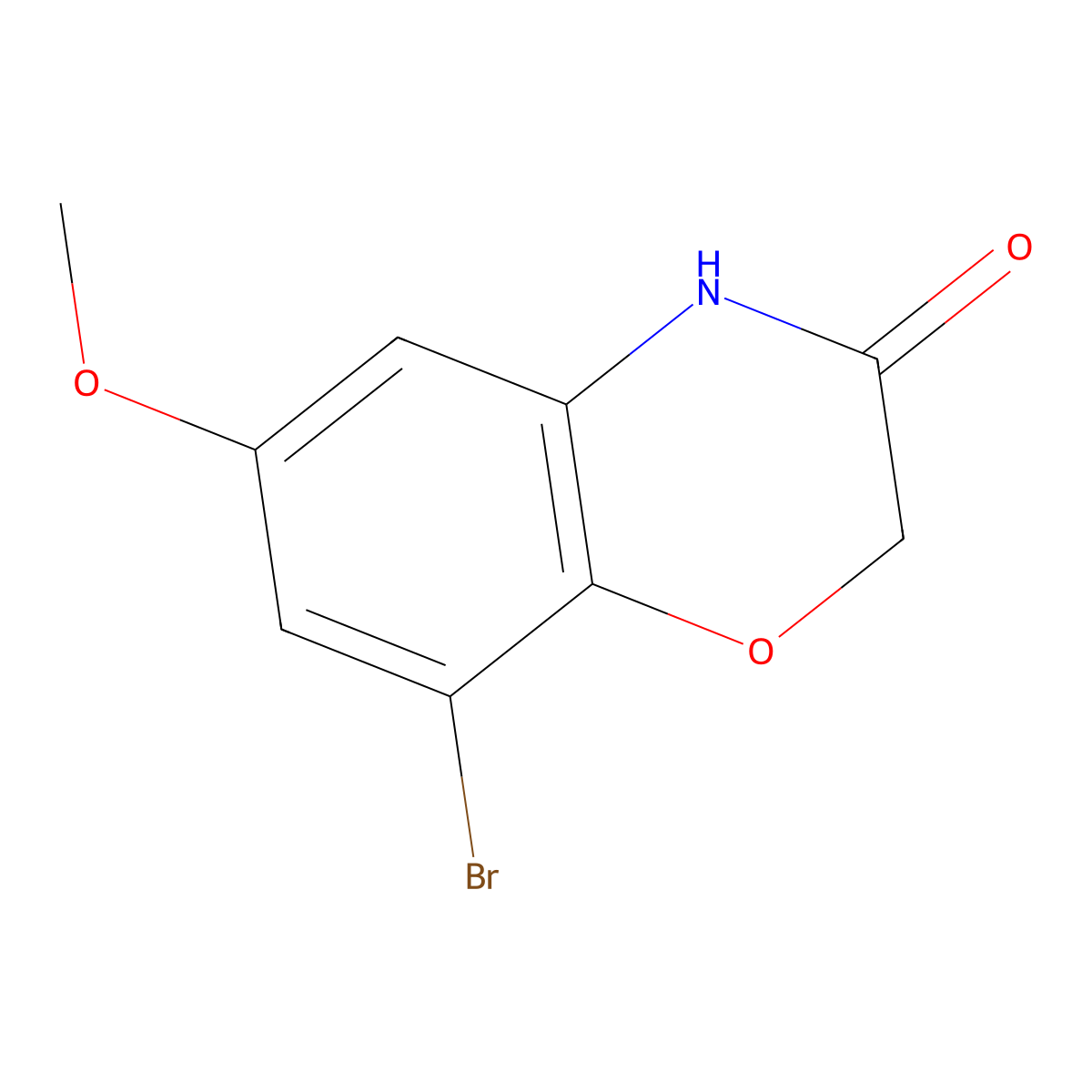 8-bromo-6-methoxy-2H-1,4-benzoxazin-3(4H)-one molecular structure, CAS 688363-47-5