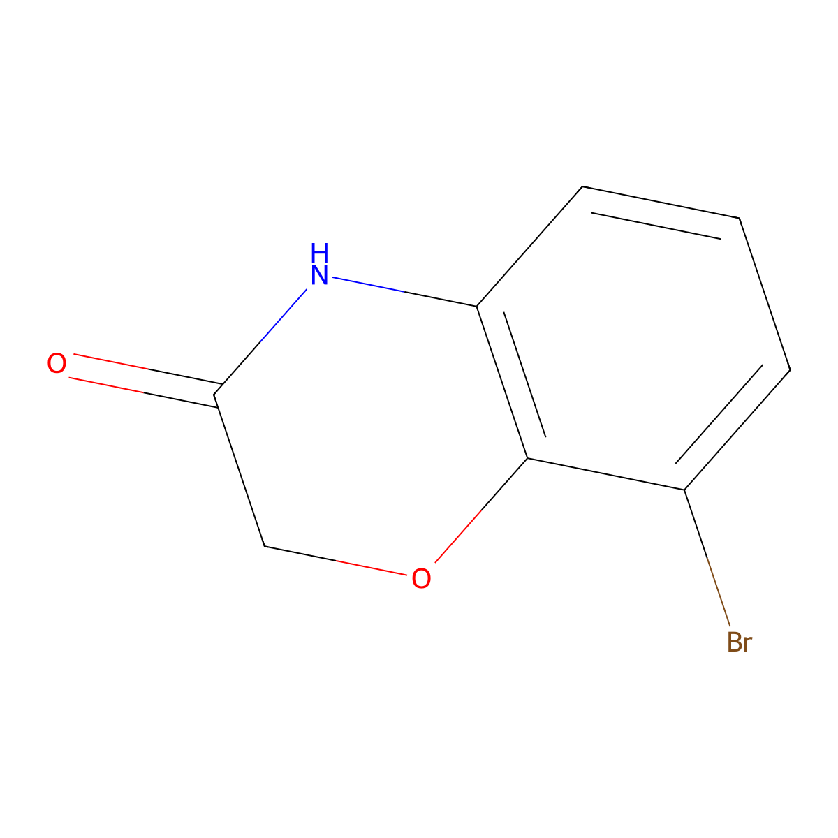 8-bromo-3,4-dihydro-2H-1,4-benzoxazin-3-one molecular structure, CAS 688363-48-6