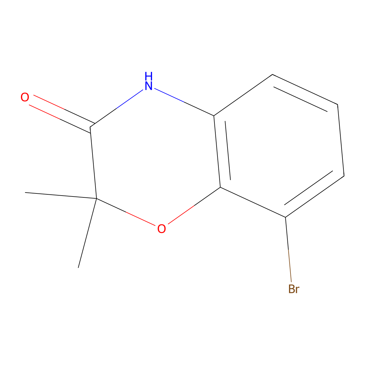 8-Bromo-2,2-dimethyl-2H-1,4-benzoxazin-3(4H)-one molecular structure, CAS 688363-73-7