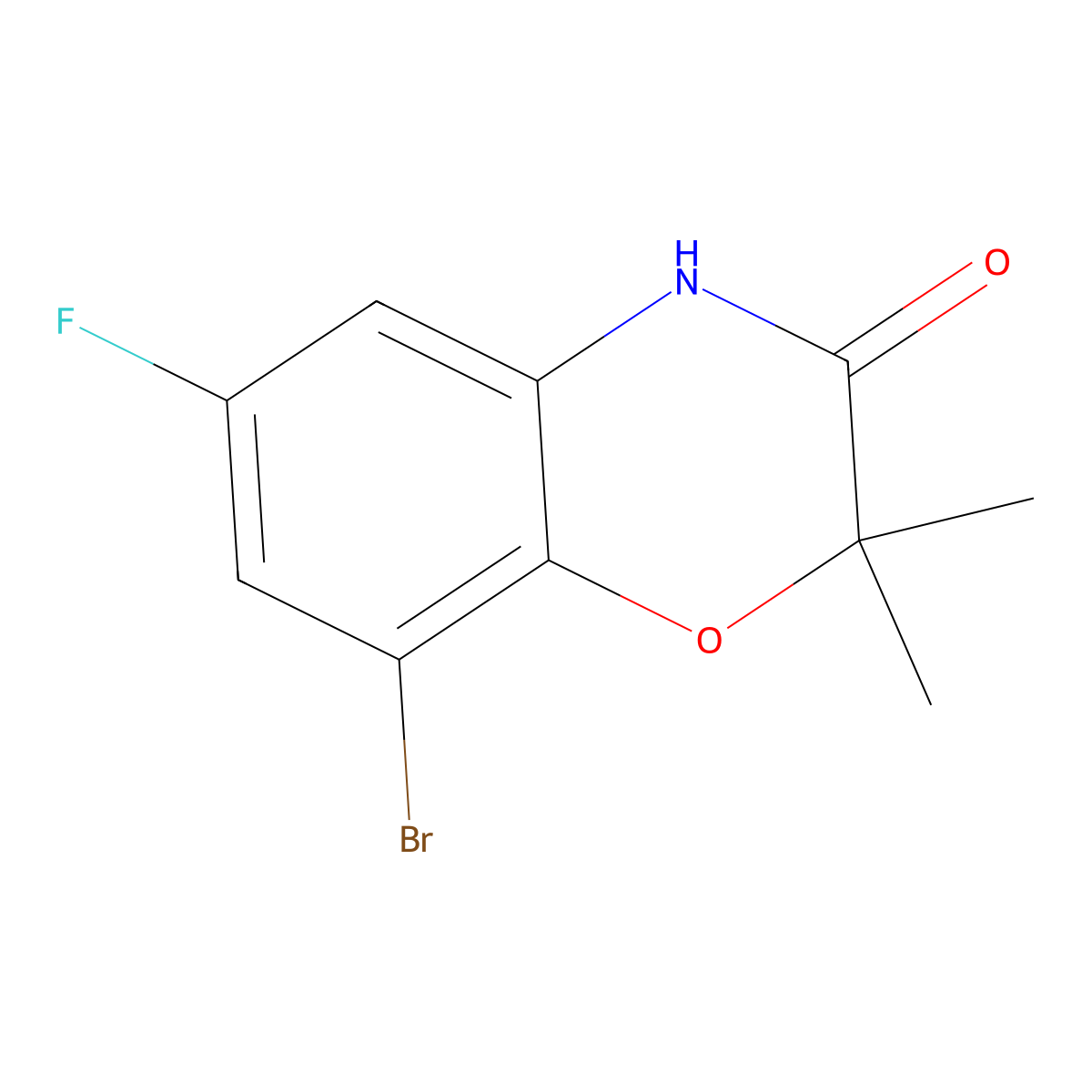 8-Bromo-6-fluoro-2,2-dimethyl-2H-benzo[b][1,4]oxazin-3(4H)-one molecular structure, CAS 688363-74-8