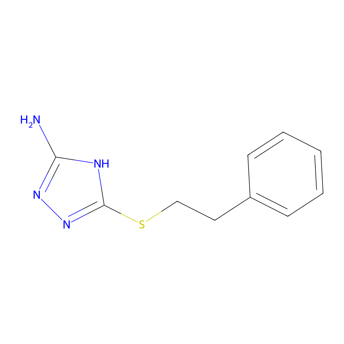 5-[(2-phenylethyl)sulfanyl]-4H-1,2,4-triazol-3-amine molecular structure, CAS 68838-42-6