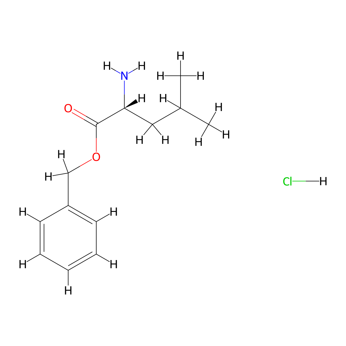 (R)-Benzyl 2-amino-4-methylpentanoate hydrochloride molecular structure, CAS 68838-94-8