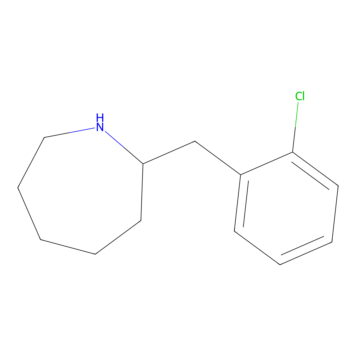 2-[(2-Chlorophenyl)methyl]azepane molecular structure, CAS 68841-13-4