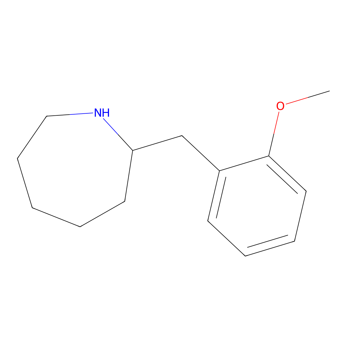 2-[(2-Methoxyphenyl)methyl]azepane molecular structure, CAS 68841-23-6