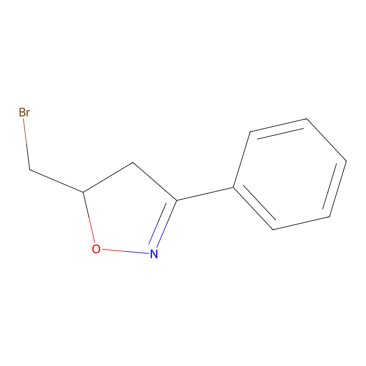 5-(Bromomethyl)-3-phenyl-4,5-dihydro-1,2-oxazole molecular structure, CAS 68843-61-8
