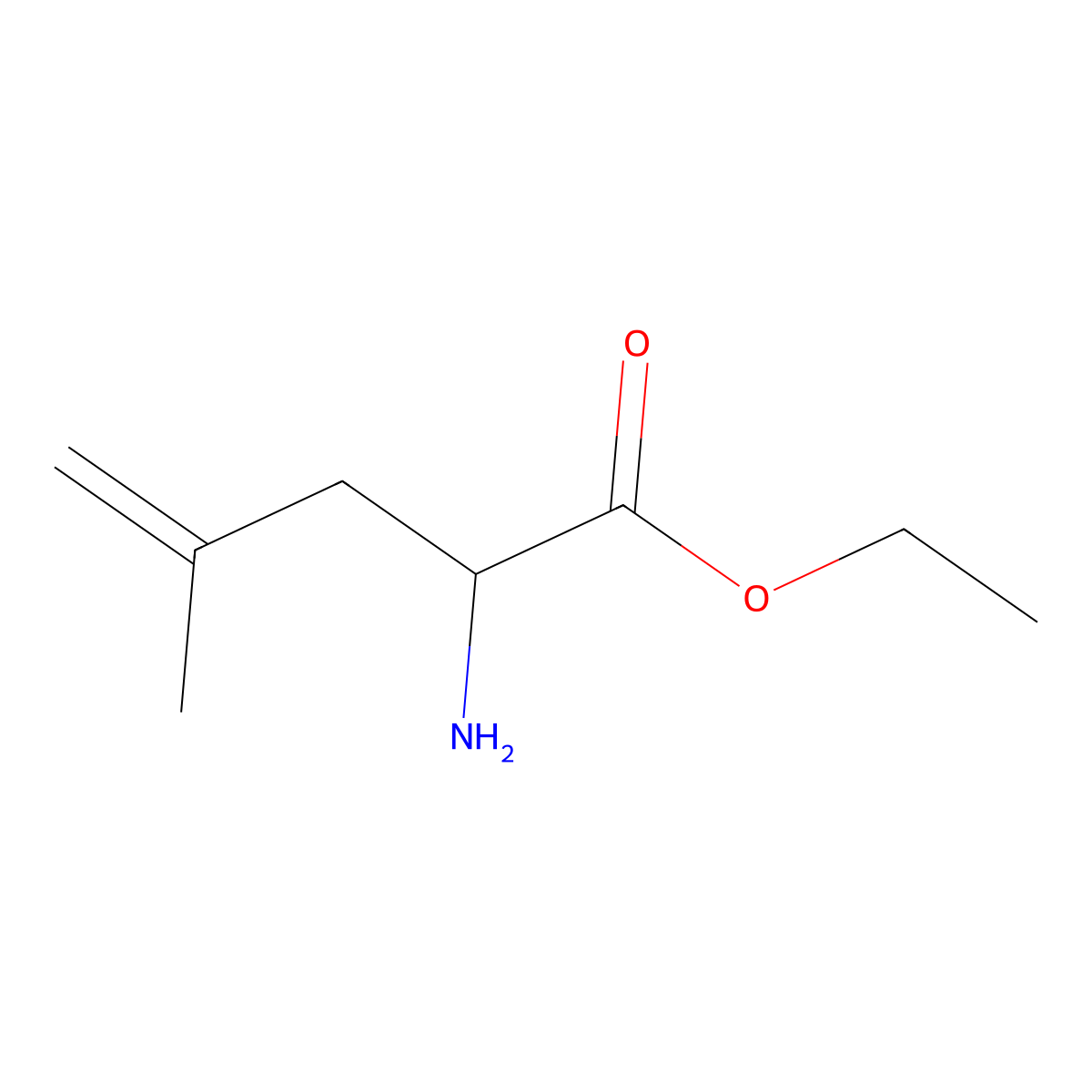 Ethyl 2-amino-4-methylpent-4-enoate molecular structure, CAS 68843-73-2