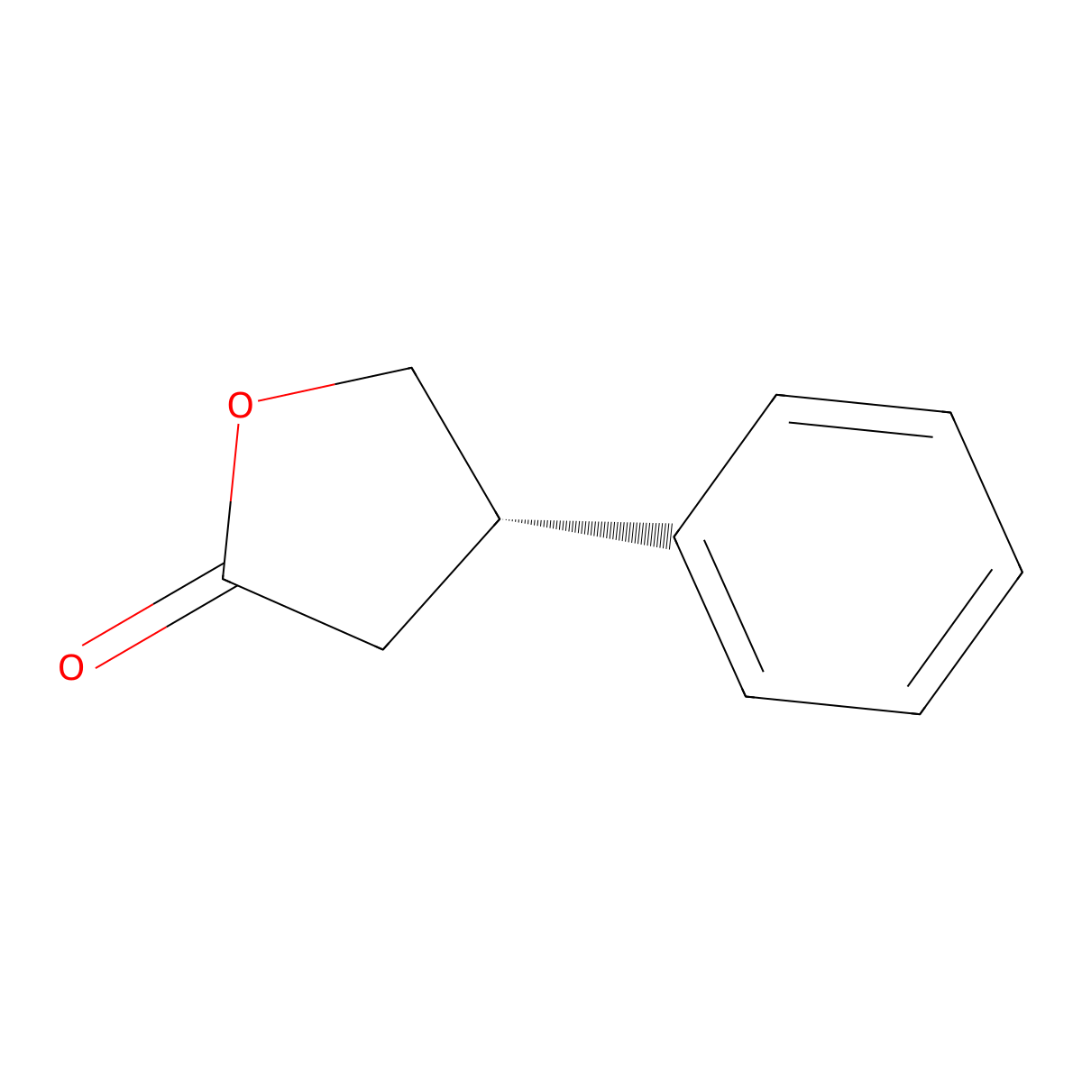 2(3H)-Furanone, dihydro-4-phenyl-, (4S)- molecular structure, CAS 68844-05-3