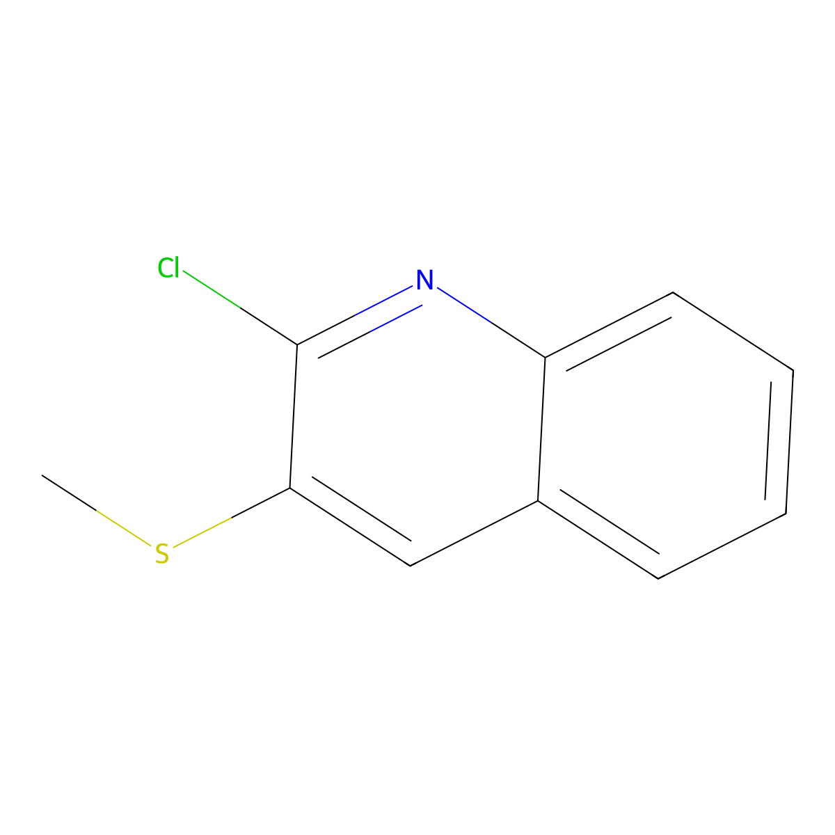 2-Chloro-3-(methylthio)quinoline molecular structure, CAS 68844-40-6