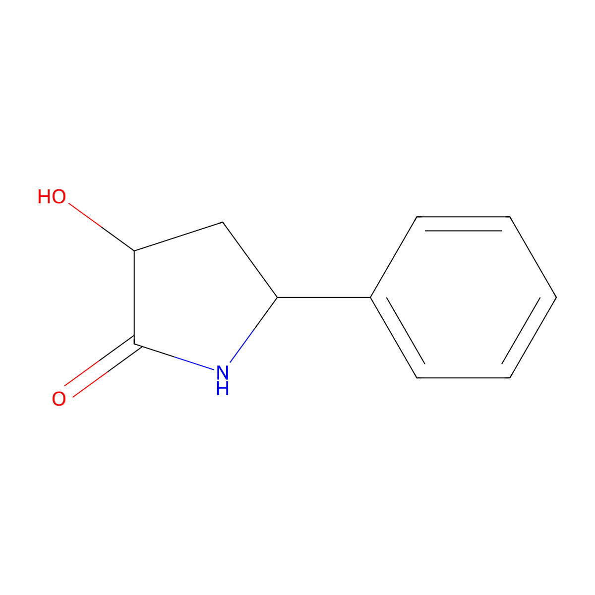 3-Hydroxy-5-phenylpyrrolidin-2-one molecular structure, CAS 68844-73-5