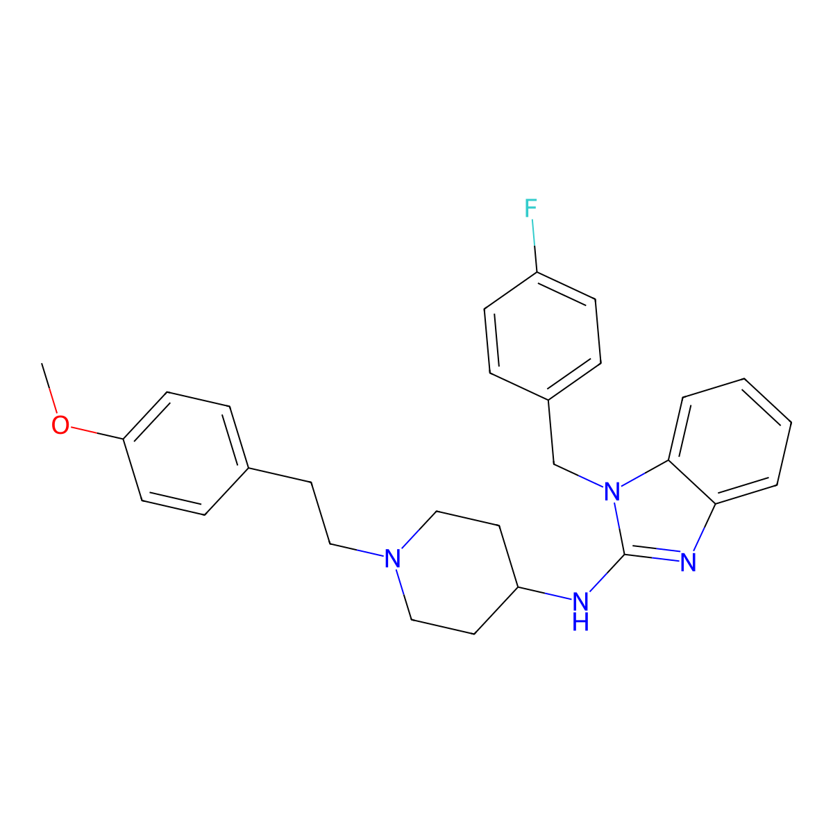 Astemizole molecular structure, CAS 68844-77-9