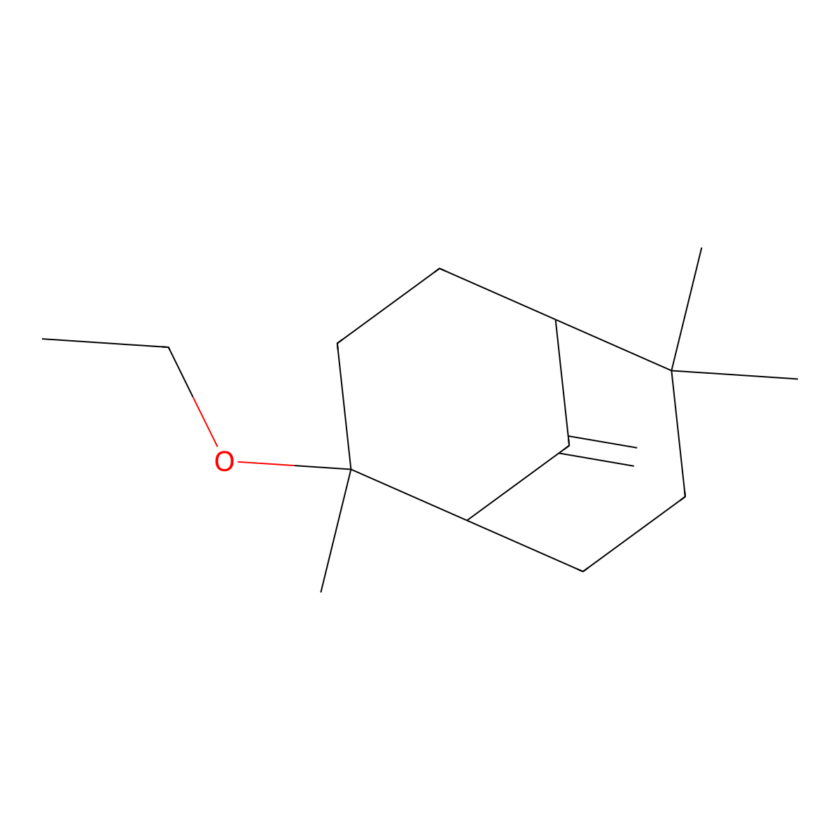 Bicyclo[3.3.1]nonane, 2-ethoxy-2,6,6-trimethyl-9-methylene- molecular structure, CAS 68845-00-1