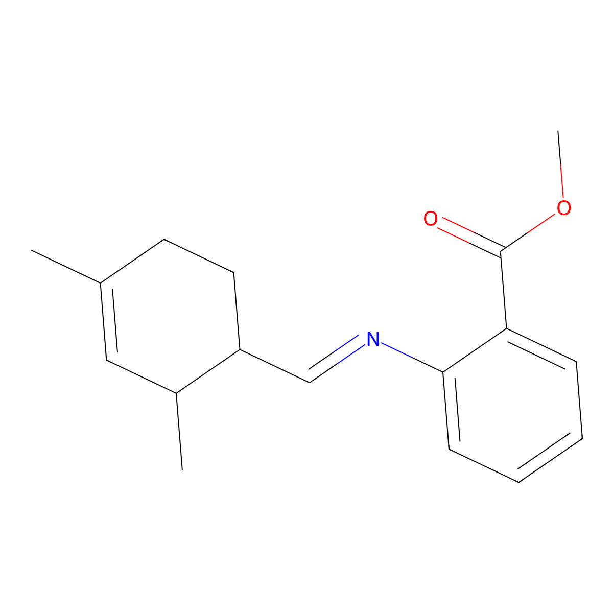 Methyl 2-[[(2,4-dimethyl-3-cyclohexen-1-yl)methylene]amino]benzoate molecular structure, CAS 68845-02-3