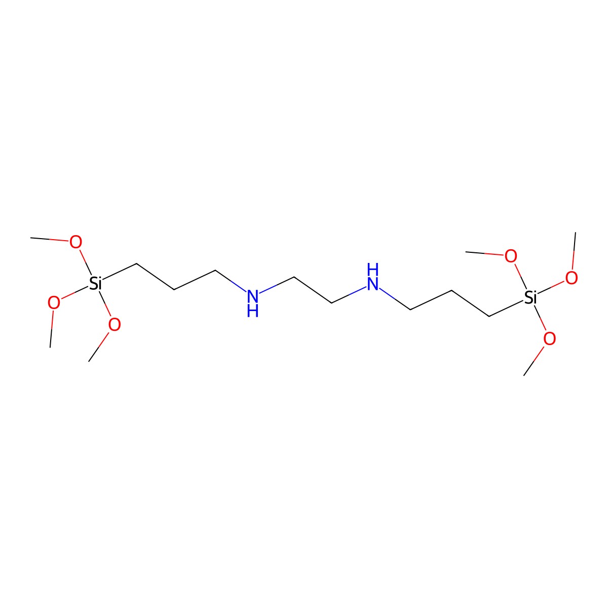 N,N'-Bis(3-(trimethoxysilyl)propyl)ethane-1,2-diamine molecular structure, CAS 68845-16-9