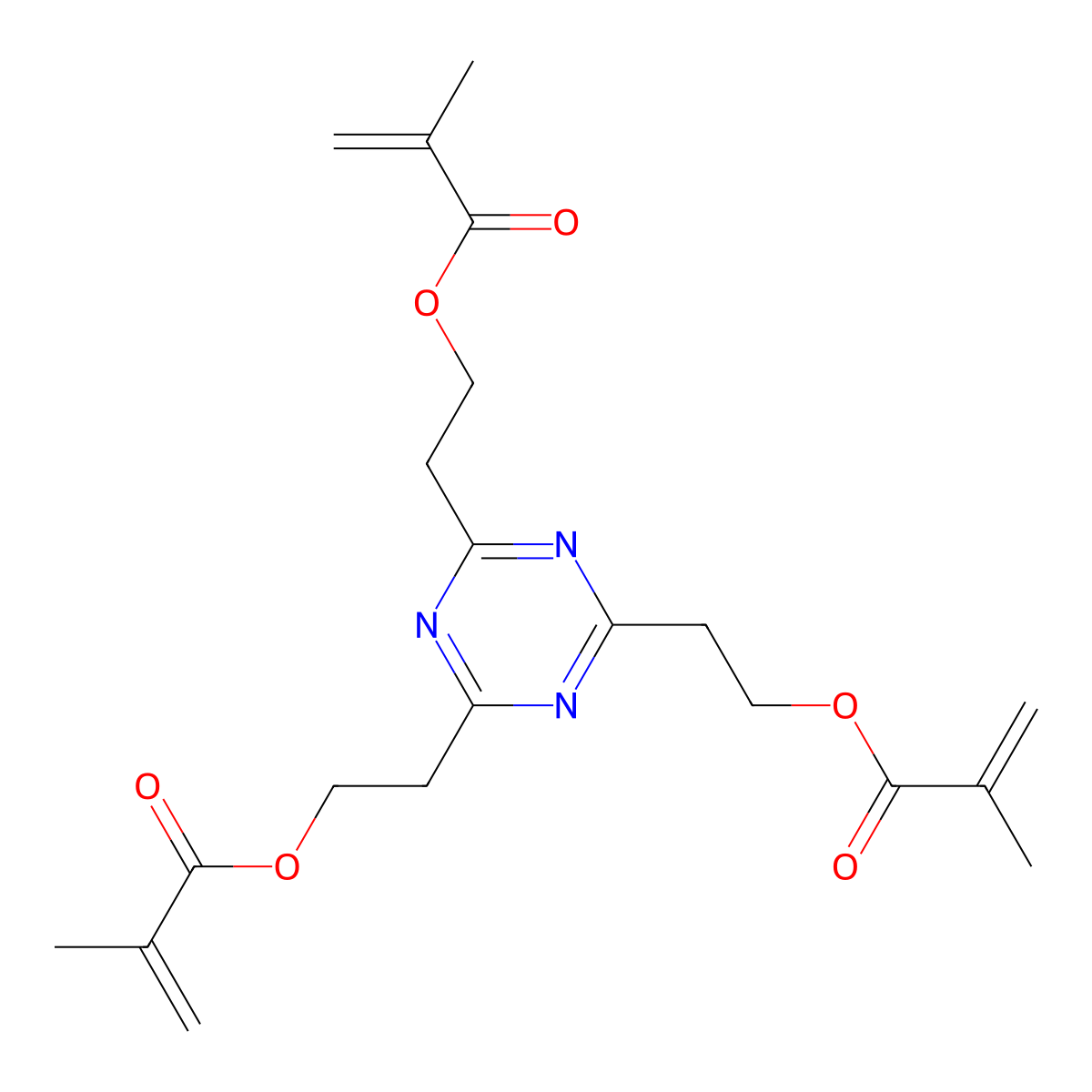 1,3,5-Triazine-2,4,6-triyltri-2,1-ethanediyl trimethacrylate molecular structure, CAS 68845-21-6