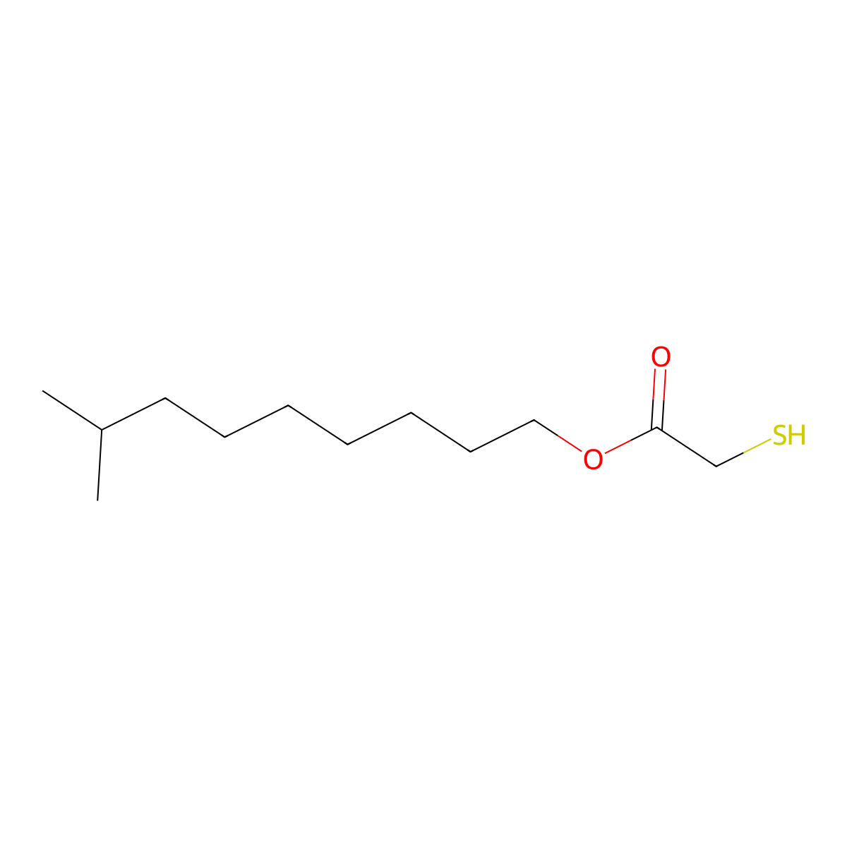 Acetic acid, 2-mercapto-, isodecyl ester molecular structure, CAS 68845-30-7