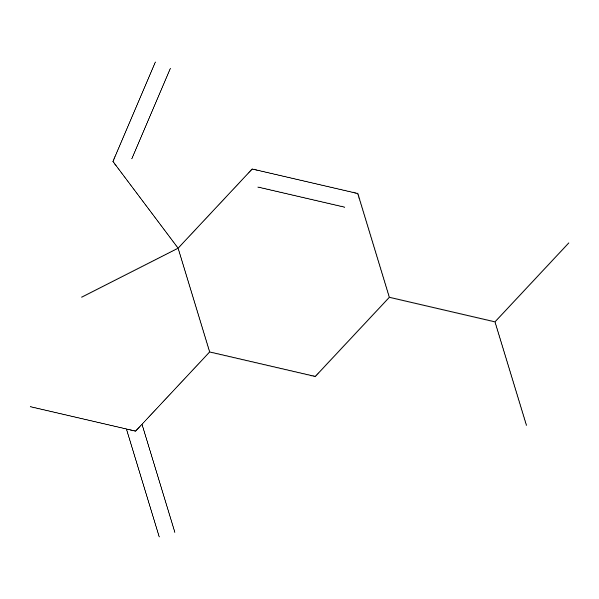 Cyclohexane, 1-ethenyl-1-methyl-2-(1-methylethenyl)-4-(1-methylethyl)-, didehydro deriv. molecular structure, CAS 68845-33-0