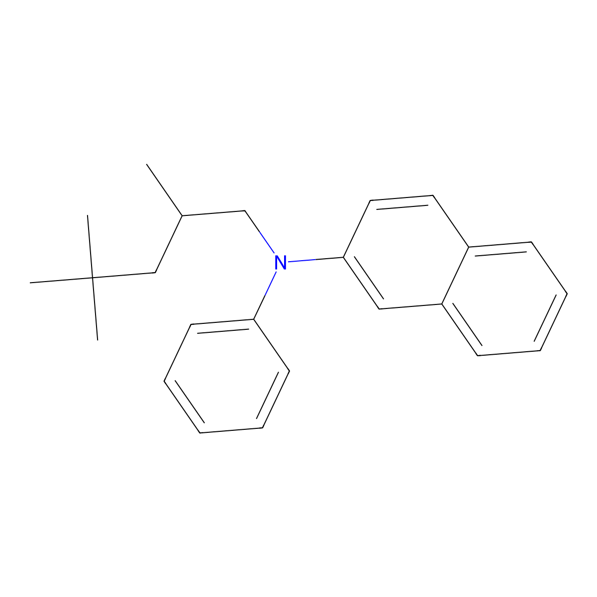 Pentanamine, 2,4,4-trimethyl-N-1-naphthalenyl-N-phenyl- molecular structure, CAS 68845-34-1