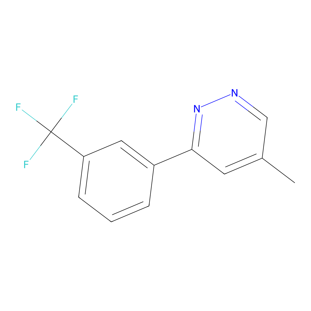Pyridazine, 5-methyl-3-[3-(trifluoromethyl)phenyl]- molecular structure, CAS 68845-76-1