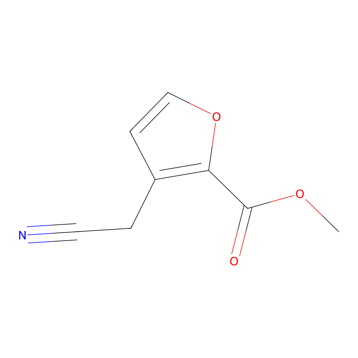 Methyl 3-(cyanomethyl)furan-2-carboxylate molecular structure, CAS 68846-20-8