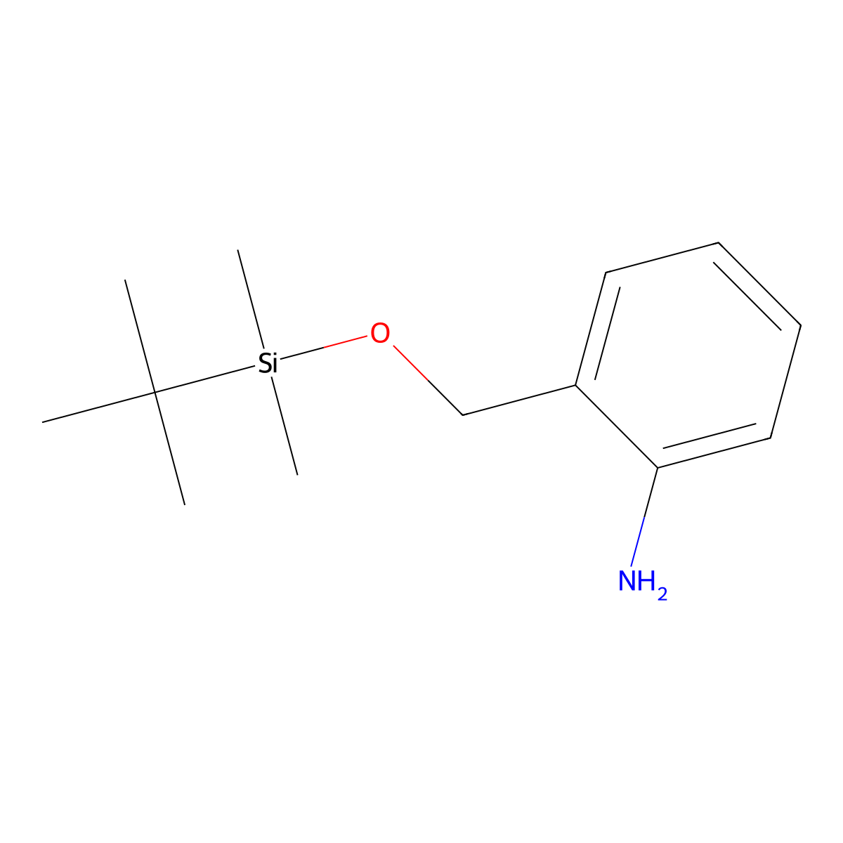 Benzenamine, 2-[[[(1,1-dimethylethyl)dimethylsilyl]oxy]methyl]- molecular structure, CAS 68847-33-6
