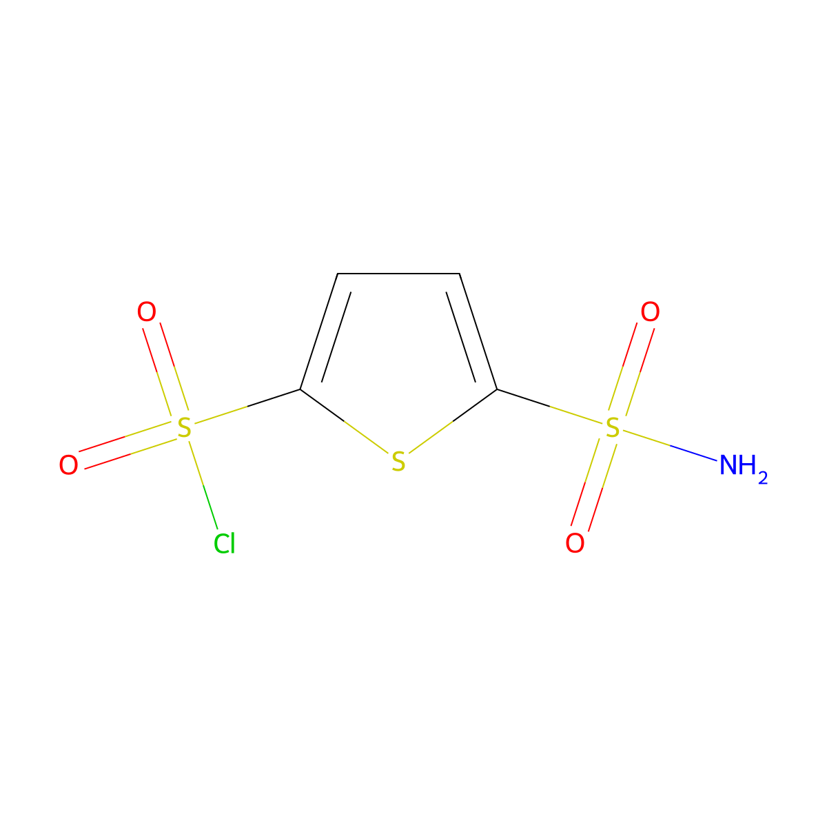 5-Sulfamoylthiophene-2-sulfonyl chloride molecular structure, CAS 68848-47-5