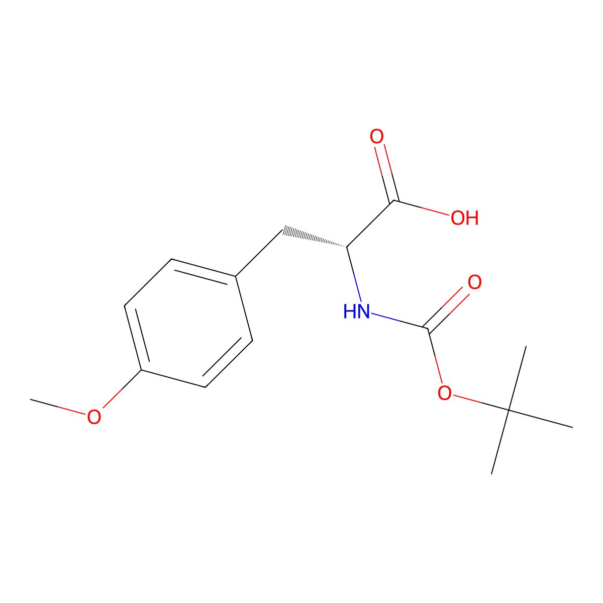 Boc-O-methyl-D-tyrosine molecular structure, CAS 68856-96-2