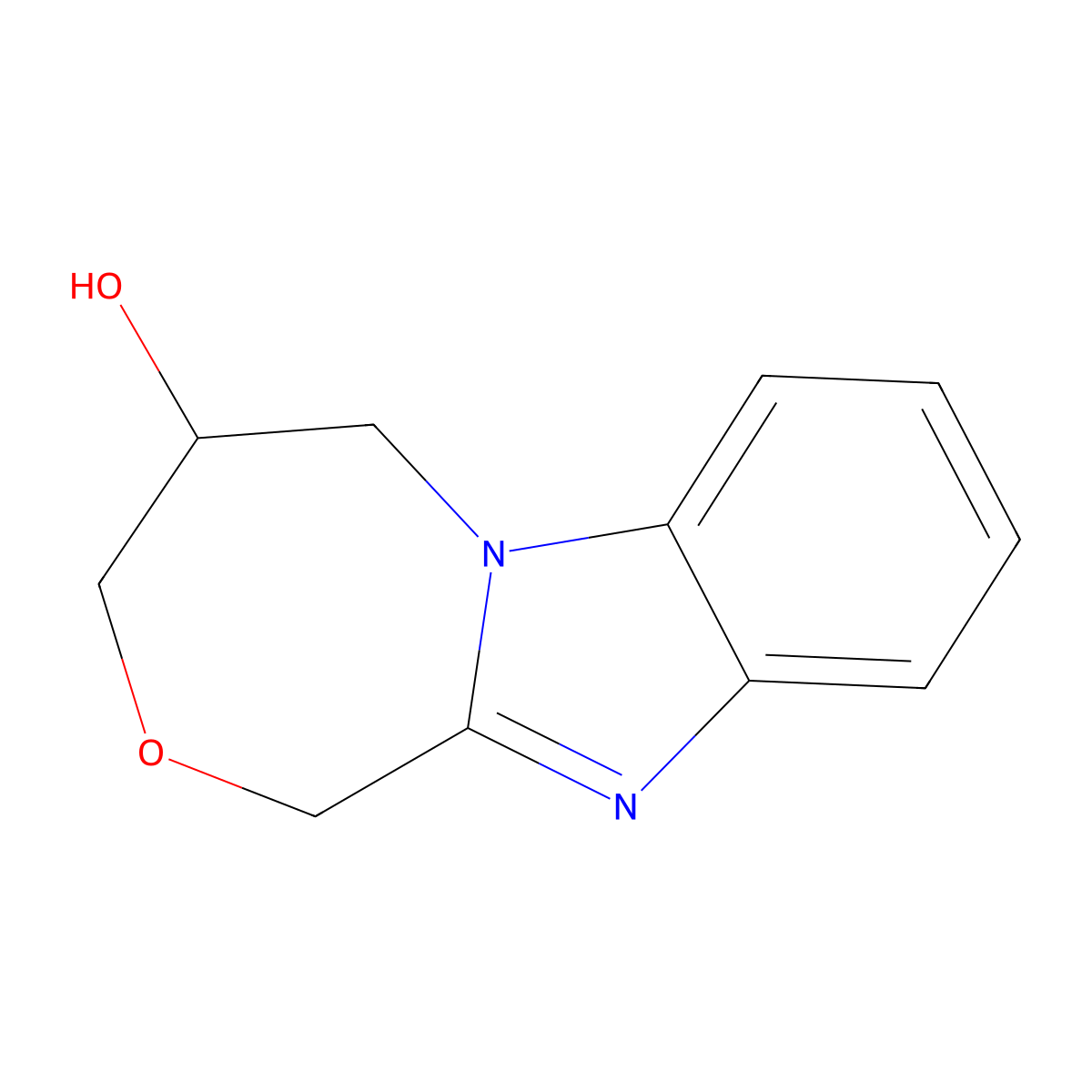 11-Oxa-1,8-diazatricyclo[7.5.0.0,2,7]tetradeca-2,4,6,8-tetraen-13-ol molecular structure, CAS 68857-67-0