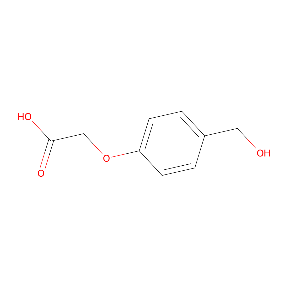 4-Hydroxymethylphenoxyacetic acid molecular structure, CAS 68858-21-9
