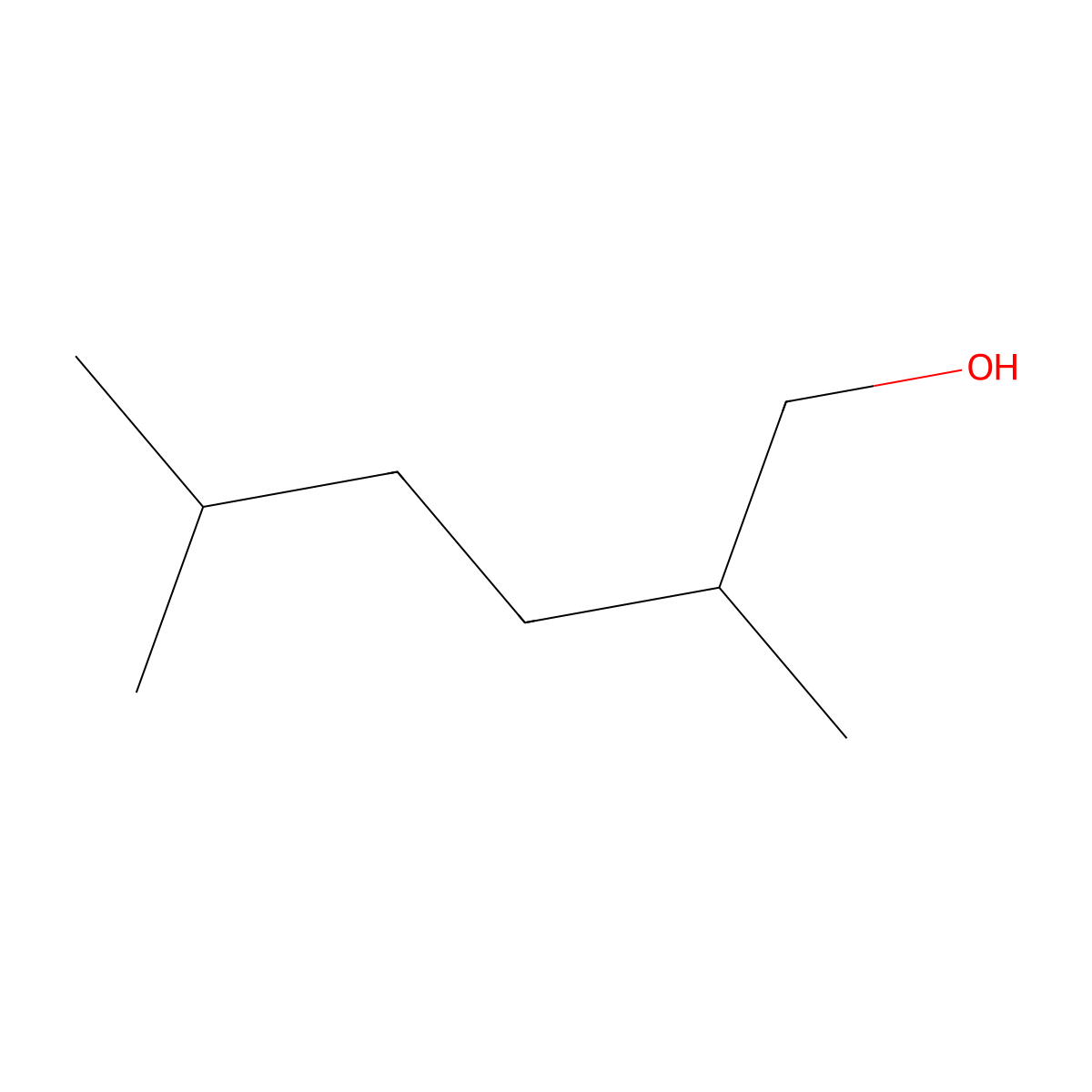 2,5-Dimethylhexan-1-ol molecular structure, CAS 6886-16-4