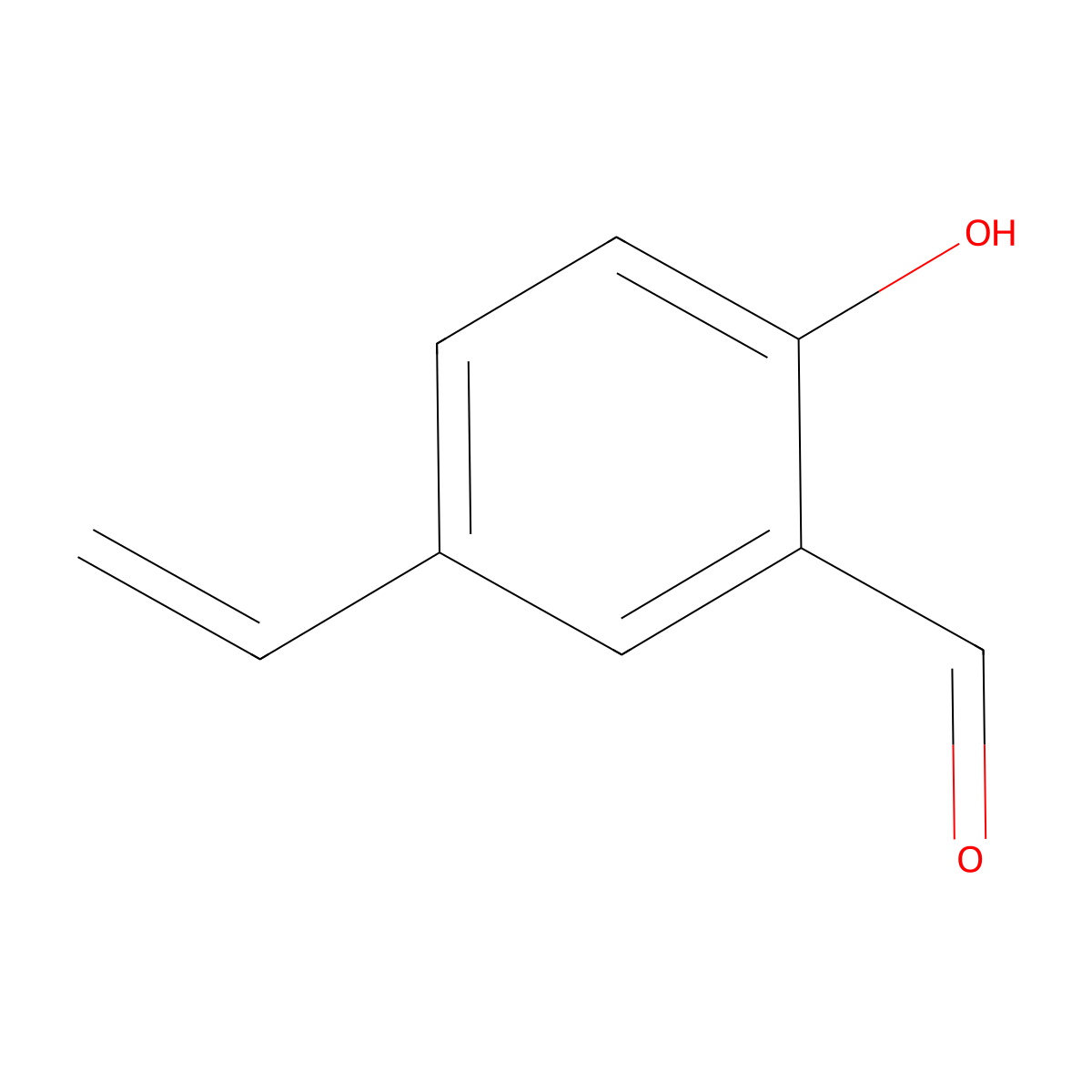 5-Ethenyl-2-hydroxybenzaldehyde molecular structure, CAS 68860-34-4