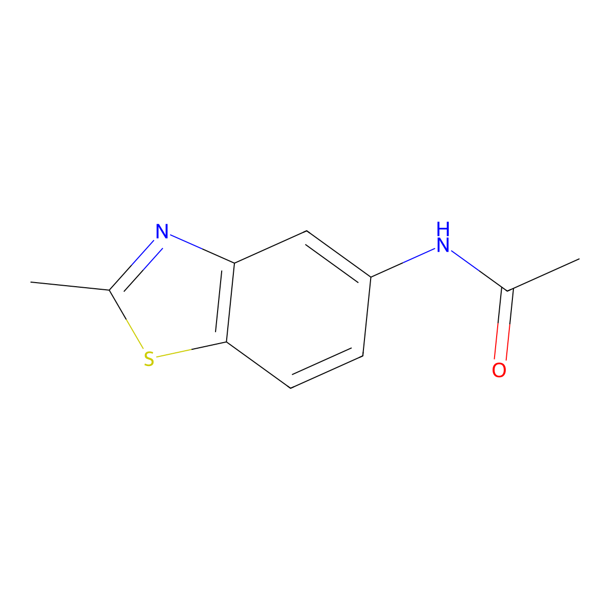 N-(2-Methyl-1,3-benzothiazol-5-yl)acetamide molecular structure, CAS 68867-15-2