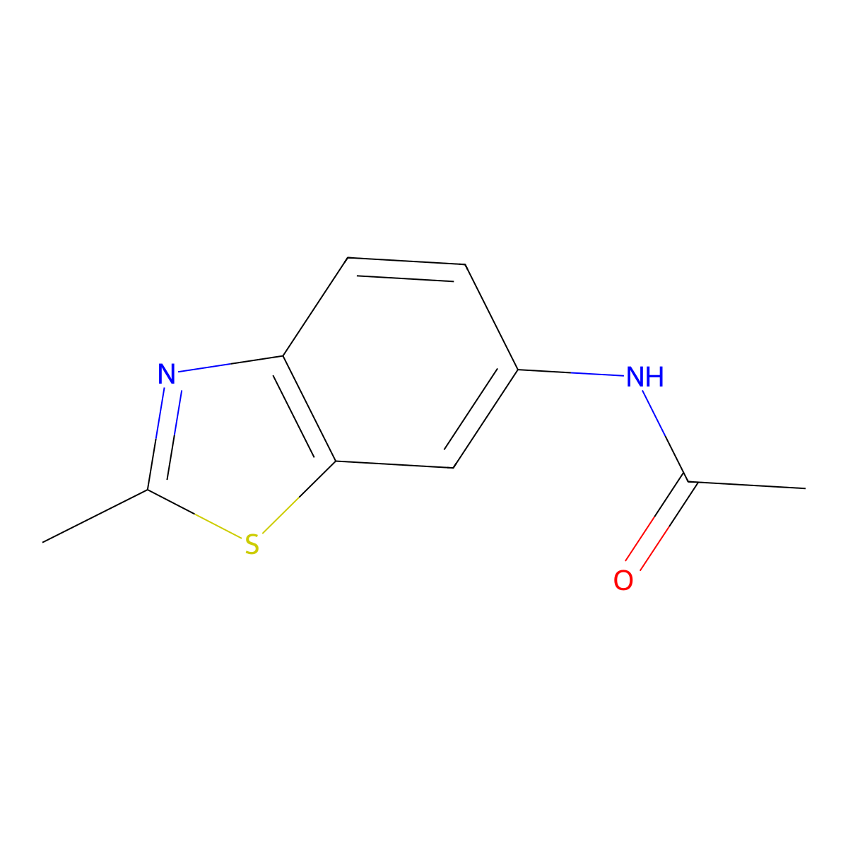 N-(2-Methyl-6-benzothiazolyl)acetamide molecular structure, CAS 68867-19-6