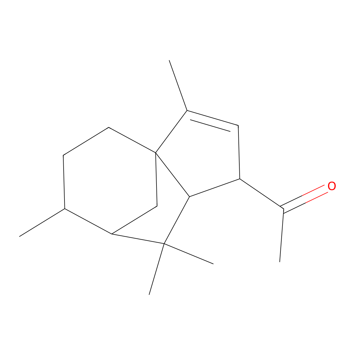 Ethanone, 1-(octahydro-3,6,8,8-tetramethyl-1H-3a,7-methanoazulenyl)-, didehydro deriv. molecular structure, CAS 68867-57-2
