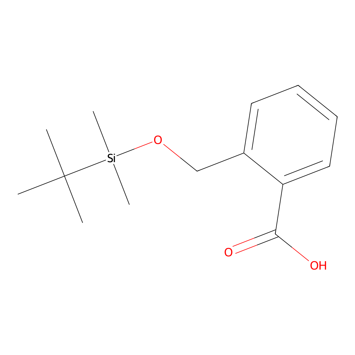 Benzoic acid, 2-[[[(1,1-dimethylethyl)dimethylsilyl]oxy]methyl]- molecular structure, CAS 68869-07-8