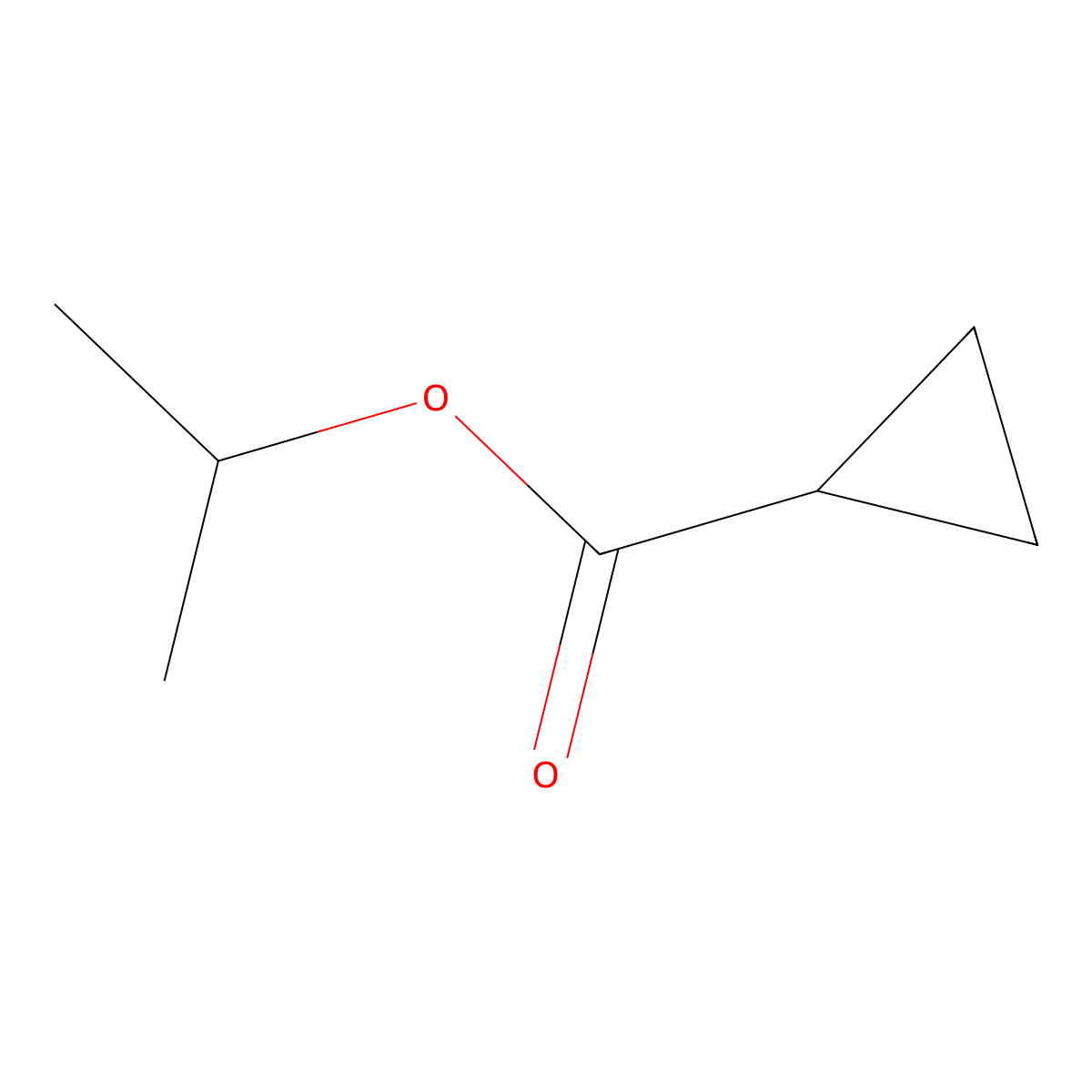 Isopropyl cyclopropane carboxyliate molecular structure, CAS 6887-83-8