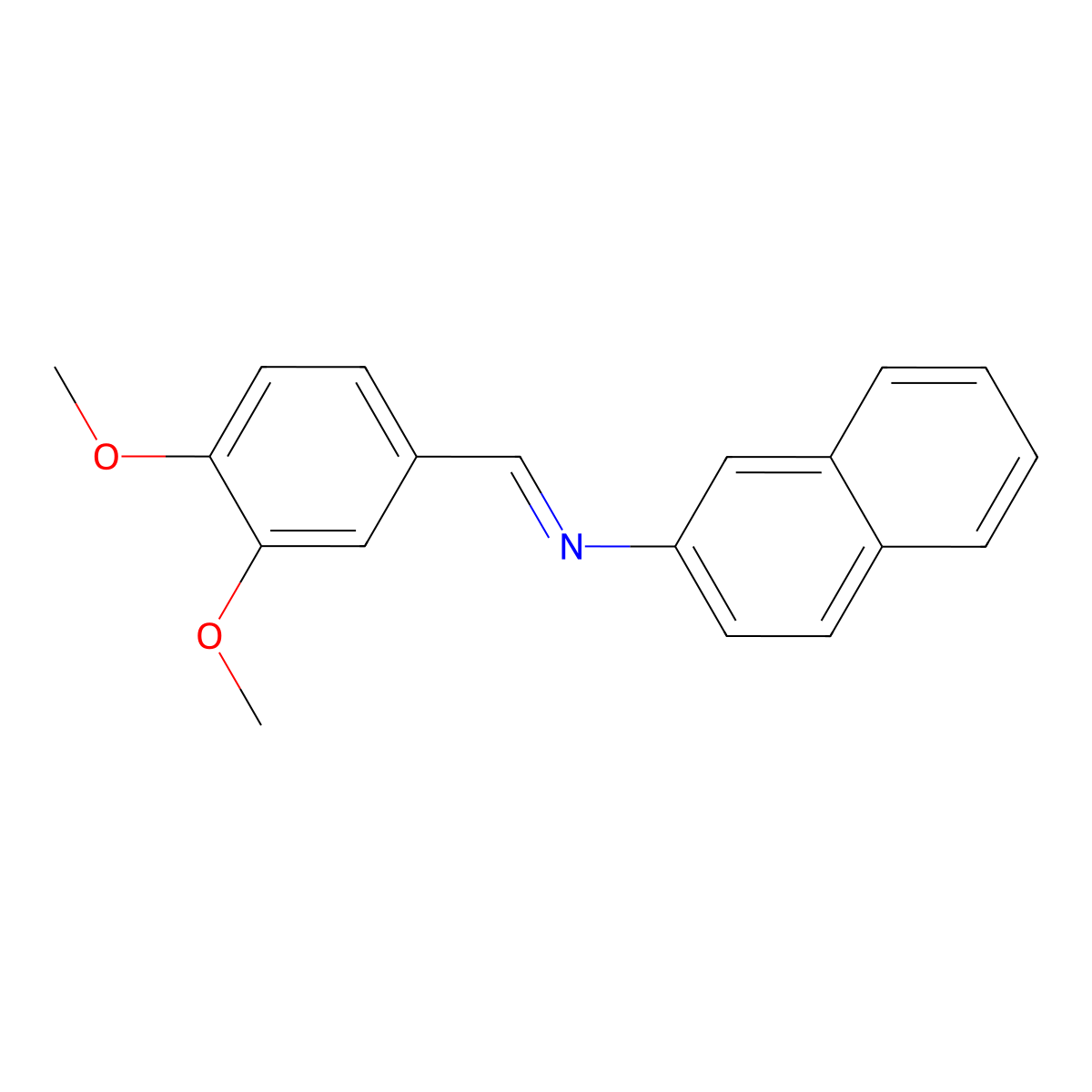 N-(3,4-Dimethoxybenzylidene)-2-naphthalenamine molecular structure, CAS 68871-11-4