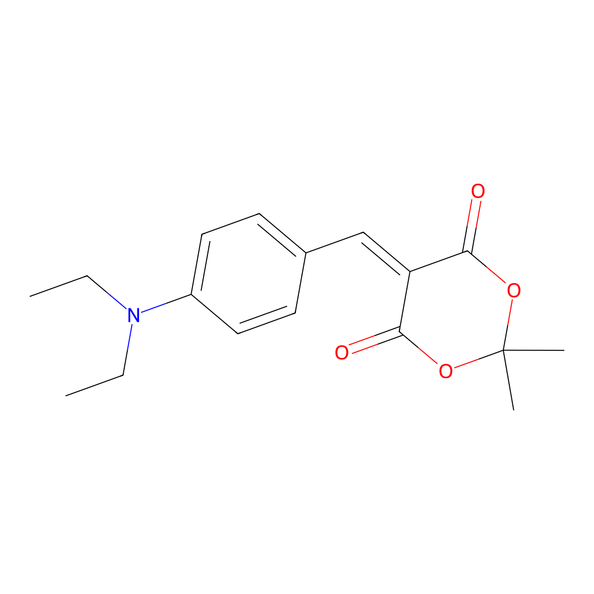 5-(4-Diethylamino-benzylidene)-2,2-dimethyl-(1,3)dioxane-4,6-dione molecular structure, CAS 68871-12-5